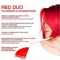 Celeb Luxury Viral Duo Color Depositing Colorwash Shampoo & Conditioner Set + Bondfix Bond Rebuilder, Semi Permanent Hair Color, Vegan Hair Dye, Extreme Red