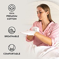 Gaxcoo | 100% Premium Cotton Moisturizing Gloves for Dry Hands & Eczema | Overnight Lotion, Sleep & Spa Treatment for Women & Men | Reusable, Washable - Free Washing Bag, Wristband (White - 12 Pairs)