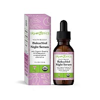 Sky Organics Youth Boost Bakuchiol Night Serum for Face USDA Certified Organic to Nourish, Smooth & Boost Glow, 2 fl. Oz