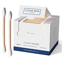 Clean Skin Club Clean Swabs, 2 Pack, 1000 Total Count, One Pointed Tip, Biodegradable Organic Cotton Bamboo, Makeup Nail Polish Eyelinertouch-Ups, Ear Cleaning Qtips, Sterile, Hypoallergenic