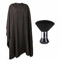 YELEGAI Barber Cape and Neck Duster Brush,Waterproof Polyester Salon Hair Cutting Cape, Haircut Cape with Adjustable Elastic Neck, Professional Barber Supplies