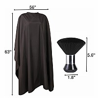 YELEGAI Barber Cape and Neck Duster Brush,Waterproof Polyester Salon Hair Cutting Cape, Haircut Cape with Adjustable Elastic Neck, Professional Barber Supplies