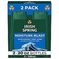 Irish Spring Moisture Blast Body Wash for Men, 20 Fl Oz (Pack of 2)
