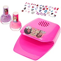 Townley Girl Barbie Non-Toxic Peel-Off Nail Polish Set with Nail Dryer for Girls, Batteries Not Included, Ages 3+