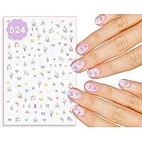 xo, Fetti Kids Unicorn Nail Stickers - 524 Decals | Birthday Girl Party Favors, DIY Home Activity, Gift, Cute Nail Transfer, Rainbow, Butterfly, Easter Basket