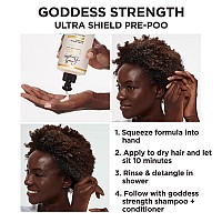 Carol's Daughter Goddess Strength Ultra Shield Pre-Shampoo Treatment, Detangler for Natural Curly Hair, Made with Castor Oil, 10.2 Fl Oz