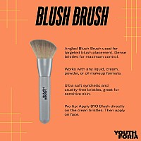 Youthforia Blush Brush, Soft Angled Makeup Brush For Blending Powder, Cream, & Liquid Formulas, Creates A Flawless Finish, Vegan & Cruelty-Free