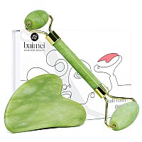 BAIMEI Gua Sha & Jade Roller Set Facial Beauty Tools, Face Roller and Guasha Facial Tool for Face, Neck and Eye Treatment Facial Roller for Skin Care Routine