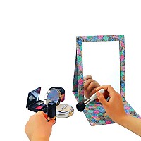 PNVXNUS Folding Travel Mirrors, Vanity Mirror with Desktop Standing,Personal Portable Makeup Mirror (Multicolor)