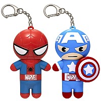 Lip Smacker Marvel Spiderman and Captain America Superhero Flavored Lip Balm Keychains 2 Pack