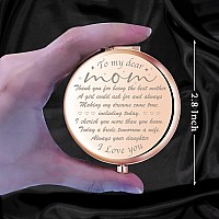 z-crange Thank You for Being The Best Mother Rose Gold Compact Mirror for Mother of The Bride,Unique Mother's Day Birthday Wedding Keepsake Gift for Mother of The Bride from Daughter