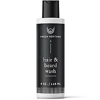 Fresh Heritage Beard Wash Shampoo with Peppermint & Tea Tree Oil - Moisturizing and Nourishing - Mens Beard and Face Wash - Premium All Natural Beard Shampoo for Men (4oz)