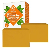 Turmeric Soap Bar for Face & Body - All Natural Brightening Turmeric Skin Soap - Turmeric Face Soap Reduces Acne, Brightens Scars & Cleanses Skin - Turmeric Bar Soaps for All Skin Types Made in USA (2 Pack)