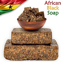 Raw African Black Soap 2 lbs. Bulk Bars 100% Pure Natural From Ghana. Acne Treatment, Aids Against Eczema & Psoriasis, Dry Skin, Scars and Dark Spots. Great For Pimples, Blackhead.