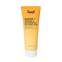 Sweet Chef Ginger + Vitamin C Powershot Polishing Mask - Brightening Face Mask for Dark Spots & Uneven Skin Tone + Maca, Rice Powders & AHA Face Exfoliant & Resurfacing Mask (3.4oz)