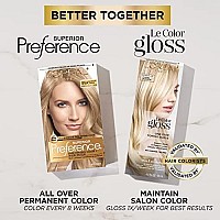 L'Oreal Paris Superior Preference Fade-Defying + Shine Permanent Hair Color, 7.5A Medium Ash Blonde, Pack of 1, Hair Dye