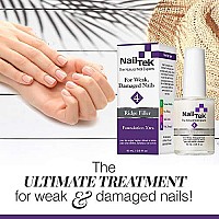 Nail Tek Foundation Xtra 4, Ridge Filling Strengthening Base Coat for Weak and Damaged Nails, 0.5 oz, 1-Pack