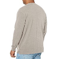 Wrangler Mens Long Sleeve Henley, Oatmeal Heather, 4X