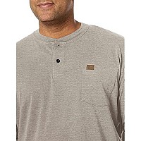 Wrangler Mens Long Sleeve Henley, Oatmeal Heather, 4X