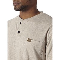 Wrangler Mens Long Sleeve Henley, Oatmeal Heather, 4X