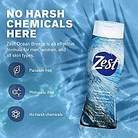 Zest Ocean Breeze Body Wash, 18 Fl Oz, Pack of 6