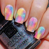 INM Northern Lights Silver Hologram Top Coat, Fast Drying, 1/2 Ounce (1-Unit)