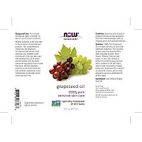 NOW Solutions, Grapeseed Oil, Skin Care for Sensitive Skin, Light Silky Moisturizer for All Skin Types, 16-Ounce