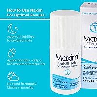 Maxim Sensitive Clinical Strength Antiperspirant for Women and Men. Blocks Sweat up to 7 days per application. Effective Clinical Antiperspirant for Sweat & Odor, Maxim Antiperspirant Roll-On, 1 Pack, 1 Fl Oz, Sensitive