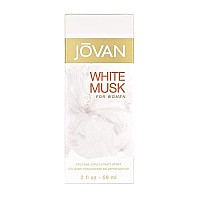 Jovan White Musk Eau de Cologne Spray, Enticing Cologne for Women, Vegan Formula, 2.0oz