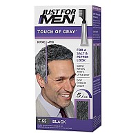 Just For Men Touch Of Gray, Gray Hair Coloring For Men With Comb Applicator, Great For A Salt And Pepper Look - Black, T-55 (Packaging May Vary)