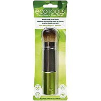 EcoTools Retractable Face Makeup Brush, Kabuki Brush for Foundation, Blush, Bronzer, & Powder, Travel Friendly & Perfect for On The Go, Eco Friendly & Cruelty Free, 1 Count