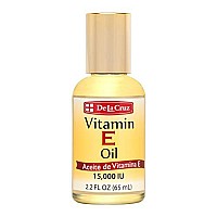 De La Cruz Vitamin E Oil for Skin, 15,000 IU - No Preservatives, Artificial Colors or Fragrances, Made in USA, 2.2 FL. OZ.