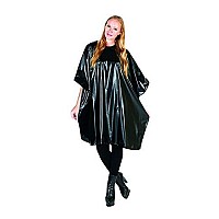 Betty Dain 324V Jumbo Shampoo Cape, Waterproof, Stain Resistant Vinyl, Touch-and-Close Fastener, Soft, Water Resistant, Nylon Neckband, Safe For All Salon Processes, 45 x 54 Long, Extra Large, Black