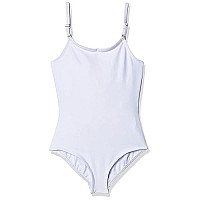 Capezio Girls Team Basic Camisole With Adjustable Straps Athletic Leotards, White, 12 14 Us