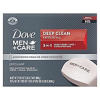 Dove Men+Care Body and Face Bar More Moisturizing Than Bar Soap Deep Clean Effectively Washes Away Bacteria, Nourishes Your Skin, 3.75 Ounce (Pack of 8)