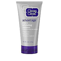 Clean & Clear Advantage 3-In-1 Daily Exfoliating Facial Cleanser with Benzoyl Peroxide Acne Medicine to Unclog Pores, Exfoliate Skin, Treat Pimples, & Prevent Breakouts, 5 oz