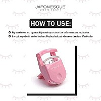 JAPONESQUE Travel Eyelash Curler, Pink - Plastic Eyelash Curlers For Travel Makeup - Comes With Bonus Replacement Lash Pad - 1 Pack