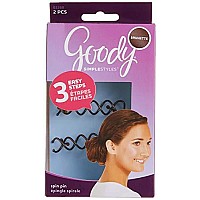 Goody Hair Spin Pin, 2 Count - Mini Corkscrew Hair Pins for Fast Bun Provides All-Day Hold - Easy and Quick To Use - Pain-Free Hair Accessories for Women, Men, Boys, and Girls