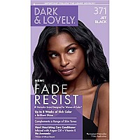 SoftSheen-Carson Dark and Lovely Fade Resist Rich Conditioning Hair Color, Permanent Hair Color, Up To 100 percent Gray Coverage, Brilliant Shine with Argan Oil and Vitamin E, Jet Black