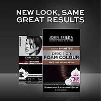 John Frieda Precision Foam Color, Dark Natural Brown 4N, Full-Coverage Hair Color Kit, With Thick Foam For Deep Color Saturation, Stocking Stuffer