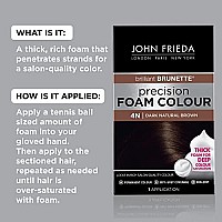 John Frieda Precision Foam Color, Dark Natural Brown 4N, Full-Coverage Hair Color Kit, With Thick Foam For Deep Color Saturation, Stocking Stuffer