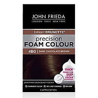 John Frieda Precision Foam Color, Dark Chocolate Brown 4Bg, Full-Coverage Hair Color Kit, With Thick Foam For Deep Color Saturation, Stocking Stuffer