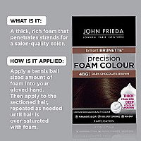 John Frieda Precision Foam Color, Dark Chocolate Brown 4Bg, Full-Coverage Hair Color Kit, With Thick Foam For Deep Color Saturation, Stocking Stuffer