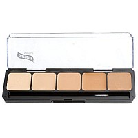 Graftobian HD Glamour Crme Foundation Palette (Warm 2) - High Definition 5 Color Makeup Palette, Cream Based Foundation Concealer and Contour Palette, Full Coverage - Medium Warm Skin Shades