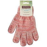 EcoTools Bath & Shower Gloves, Recycled Netting, Exfoliating, Gentle Cleansing for Whole Body, Fits All Hands, Green, 1 Pair