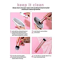 Real Techniques Travel Essentials Makeup Brush Kit, Makeup Brushes, Perfect For On The Go, Multicolored, Vegan Synthetic Makeup Brush Bristles, 4 Piece Set