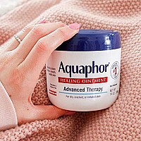 Aquaphor Healing Ointment Moisturizing Skin Protectant For Dry Cracked Hands Heels And Elbows Use After Hand Washing Oz Jar, Ba, Fragrance Free, 14 Ounce