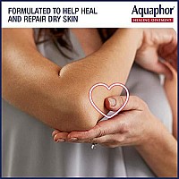 Aquaphor Healing Ointment Moisturizing Skin Protectant For Dry Cracked Hands Heels And Elbows Use After Hand Washing Oz Jar, Ba, Fragrance Free, 14 Ounce