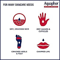 Aquaphor Healing Ointment Moisturizing Skin Protectant For Dry Cracked Hands Heels And Elbows Use After Hand Washing Oz Jar, Ba, Fragrance Free, 14 Ounce