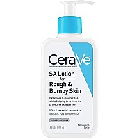 CeraVe SA Lotion for Rough & Bumpy Skin | Vitamin D, Hyaluronic Acid, Lactic Acid & Salicylic Acid Lotion | Fragrance Free & Allergy Tested | 8 Ounce